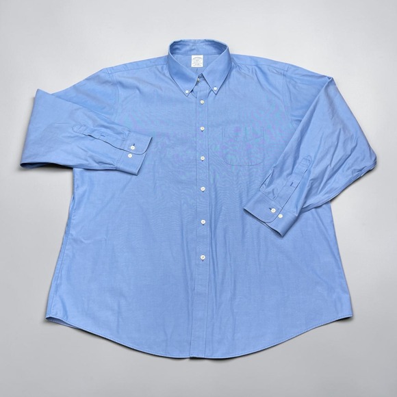 Brooks Brothers Other - Brooks Brothers Regent Fit Blue Non-Iron Cotton Button Down Shirt Mens 18 4/5